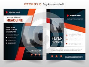 Red black abstract annual report Brochure design template vector. Business Flyers infographic magazine poster.Abstract layout