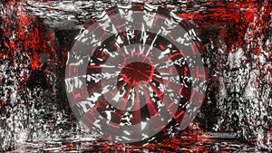 red-black abstract background. alternating lines. 3d render