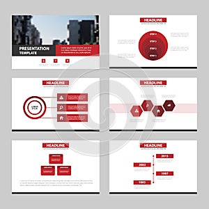 Red black Abstract presentation templates, Infographic elements template flat design set for annual report brochure flyer leaflet