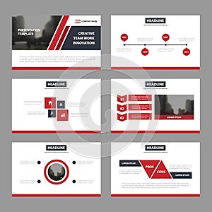 Red black Abstract presentation templates, Infographic elements template flat design set for annual report brochure flyer leaflet
