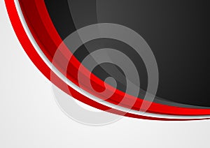 Red and black abstract wavy corporate background