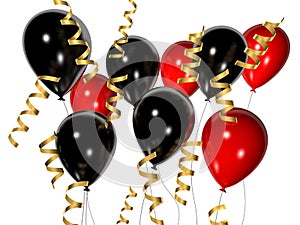 Red and black balloons