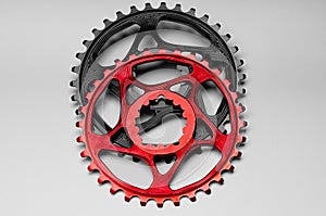 Red and black Bicycle chainring