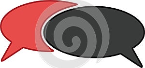 red and black Blank empty speech bubbles