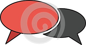 red and black Blank empty speech bubbles