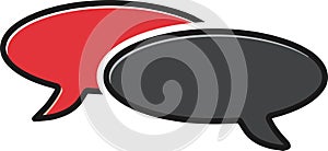 red and black Blank empty speech bubbles