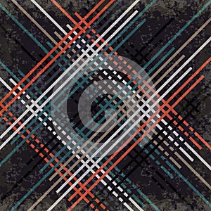 Red black blue and gray lines on a dark background vector illustration grunge effect