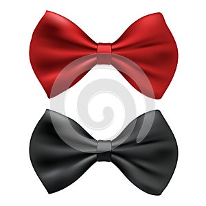 Red and black bow ties