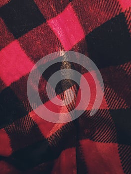 Red and black buffalo check fabric background