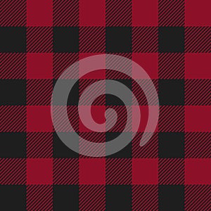 Red and Black Buffalo Check Plaid Seamless Pattern