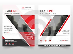 Red black business Brochure Leaflet Flyer annual report template design, book cover layout design, abstract business presentation