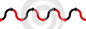 In The Red Black Business Symbol Arrow Wave
