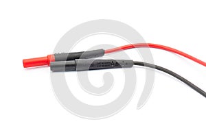 Red and black cable of multimeter