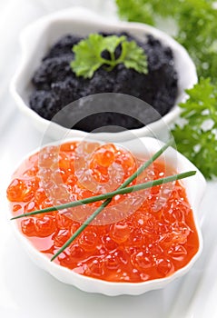 Red and black caviar