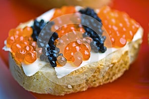 Red And Black Caviar Snack photo