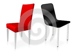 Red and black chairs