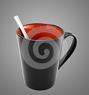 Red and black coffee mug
