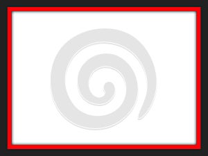 Red and Black color frame isolated on white background photo