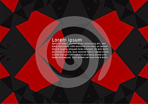 Red and Black color polygon abstract vector background, Graphic design