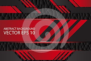 Red and black contrast abstract technology background vector.