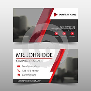 Red black corporate business card, name card template ,horizontal simple clean layout design template , Business banner template