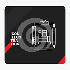 Red and Black Creative presentation Background for Algorithm, process, scheme, work, workflow Line Icon