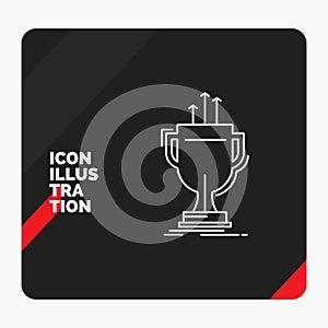 Red and Black Creative presentation Background for award, competitive, cup, edge, prize Line Icon