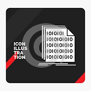 Red and Black Creative presentation Background for Binary, code, coding, data, document Glyph Icon