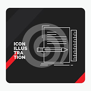 Red and Black Creative presentation Background for Code, coding, file, programming, script Line Icon