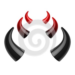 Red and black devil horns