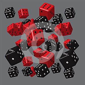 Red Black Dice Pattern