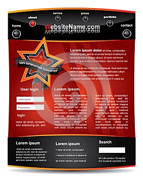 Red and black editable website template
