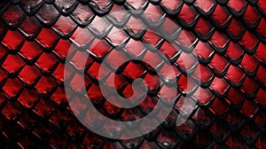Red and black exotic snake skin pattern or dragon scale texture as a wallpaper