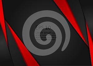 Red and black geometric abstract on background modern design with copy space, Vector illustration