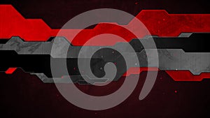 Red black geometric stripes abstract tech grunge motion background