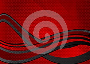 Red and Black geometric and wave, abstract vector background with copy space for business, Graphic design