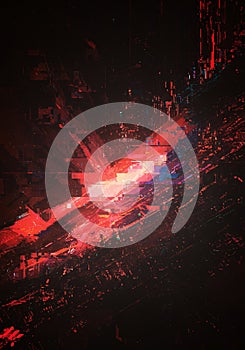 Red And Black Glitching Digital Art Abstract Background