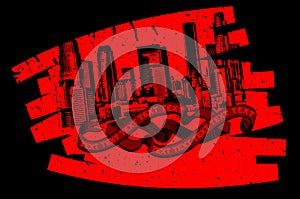 Red Black Grunge Graffiti Banner