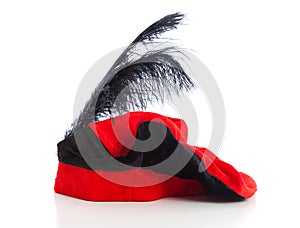 Red with black hat of Zwarte Piet