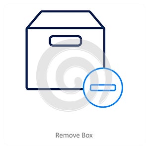 Remove box and package icon concept