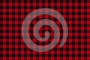 Red Black Lumberjack plaid seamless pattern