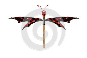 Red and black paint made dragonfly