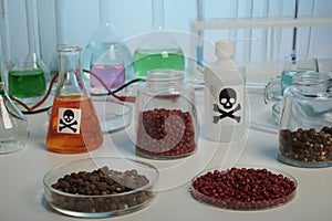 Red and Black Peppercorns under Toxic Test - Lab Photo