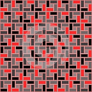 Red pink brick spiral tile clockwise texture seamless pattern