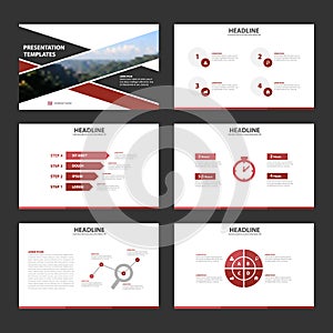 Red and Black presentation templates Infographic elements flat design set for brochure flyer leaflet marketing advertising