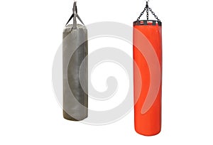 Red and black punching bags