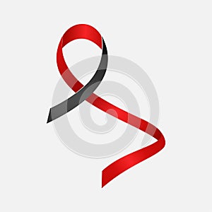 Red and black ribbon awareness Black Lives Matter, Murder Victims, Sepsis, Shwachman-Diamond Syndrome (SDS