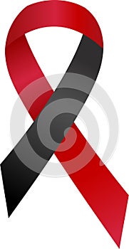 Red and black ribbon awareness Black Lives Matter, Murder Victims, Sepsis, Shwachman-Diamond Syndrome (SDS