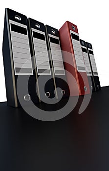 Red and black ring binders