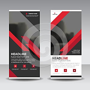 Red black roll up business brochure flyer banner design , cover presentation abstract geometric background, modern publication